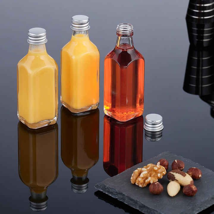 Relaxdays kleine Flaschen, 20er Set, 50 ml, Glasflaschen zum Befüllen, Schraubverschluss & Korken, t