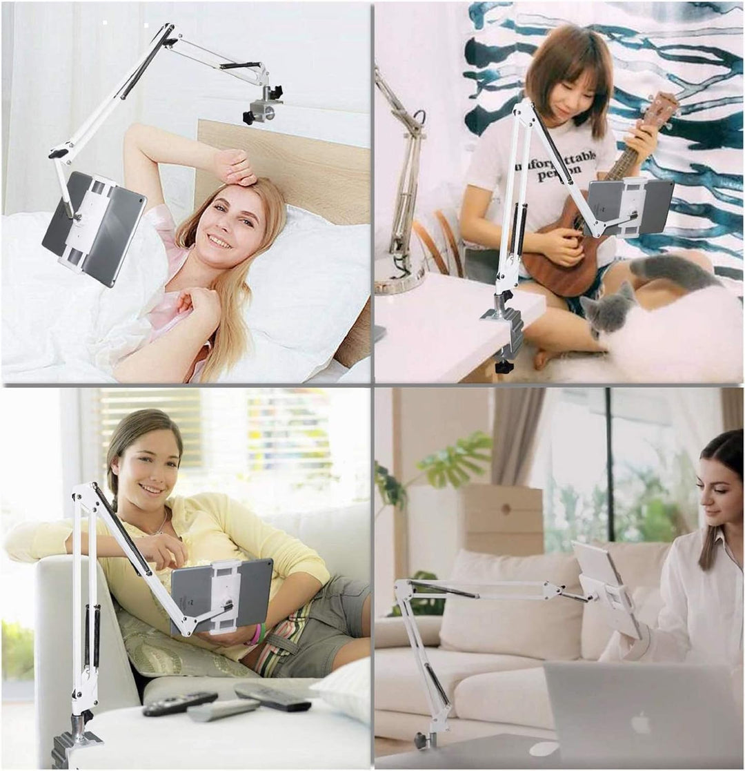 ZenCT Tablet-Halterung, Handy-Ständer, Bett-Halterung mit verstellbarem Metallarm, kompatibel mit iP