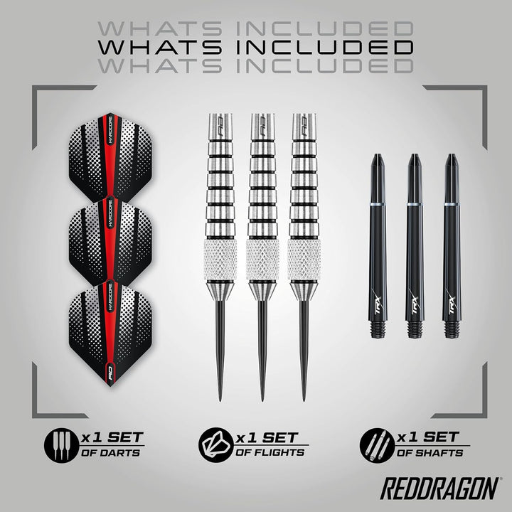 RED DRAGON Sidewinders 25g, 27g or 30g Flightmaster Tungsten Darts Set mit Flights und Schäfte 30.0