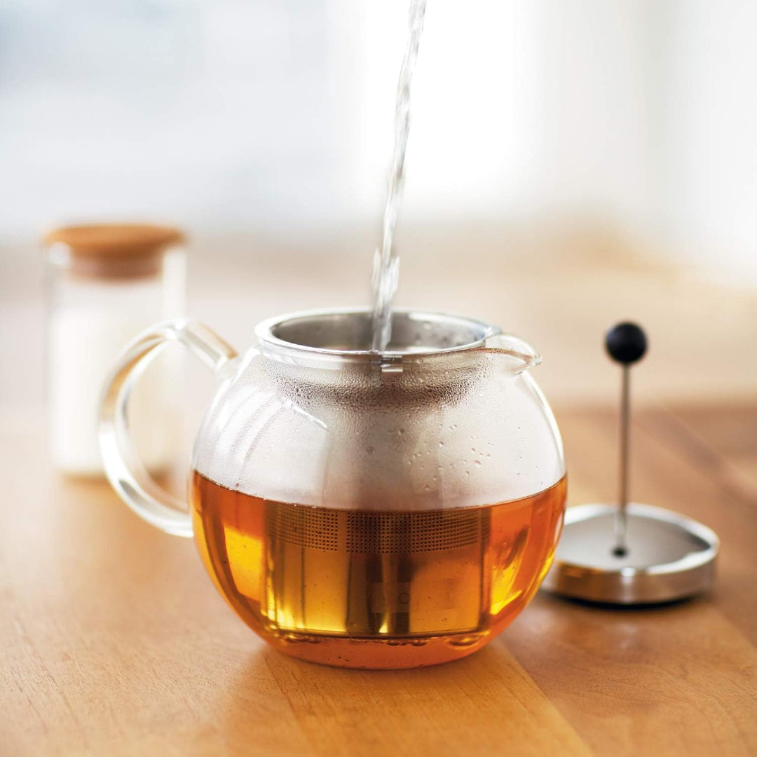 Bodum 1807-16 assam Teebereiter (French Press System,Permanent Edelstahlfilter,Glasgriff),0,5 liters