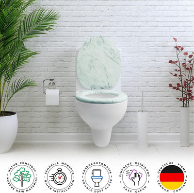 SANFINO® Premium WC Sitz mit Absenkautomatik – hochwertige Toilettendeckel aus Holz, viele bunte Mot