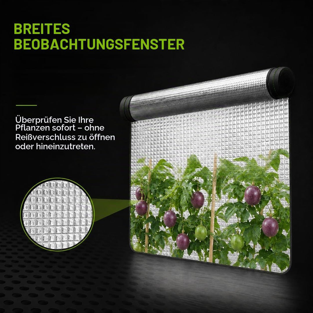 Growzelt kleinrendes Mylar, versiegeltem Bodendesign, Belüftungsfenster und Kabeldurchführungsloch f