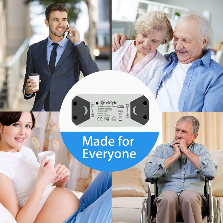 eMylo Smart Wireless RF Motor Controller Schalter RF Relaismodul DC 12V Motor Fernsteuerungsschalter