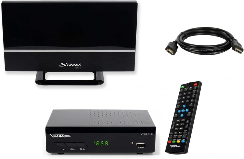 Sky Vision VT-92 DVB-T/T2 Reciever, Empfang Aller freien SD und HD DVB-T2 Sender, Digital, Full-HD 1