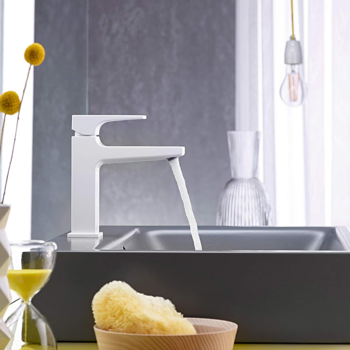 hansgrohe Wasserhahn Metropol, wassersparende Armatur mit Komfort-Höhe 110mm mit Push-Open Ablaufgar