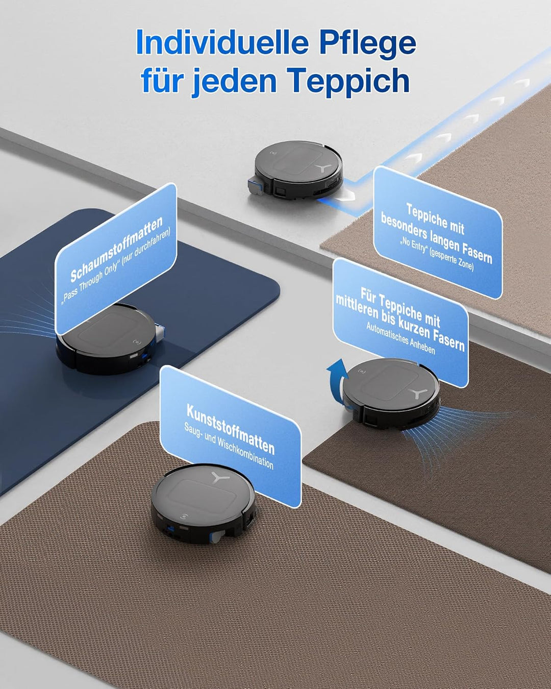 ECOVACS DEEBOT T80 Omni Saugroboter mit Wischfunktion, 18.000 Pa, OZMO Roller Wischwalze mit kontinu