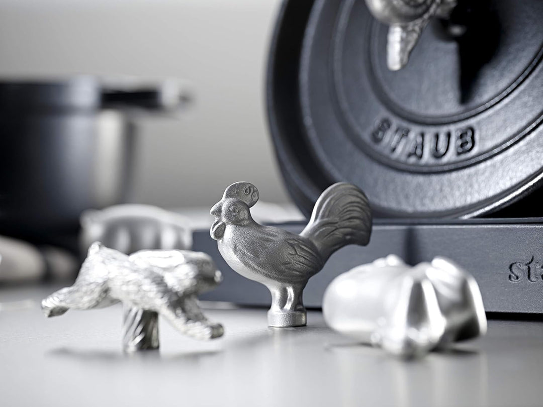 STAUB Knauf Hahn, Edelstahl, für Cocottes/Bräter mit Durchmesser 18-41 cm, Silber, Hahn