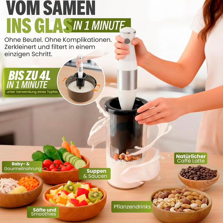 Vegan Milker BLACK, Pflanzenmilchbereiter, Sojamilch Maschine, Nussmilchbereiter, Pflanzenmilch Make