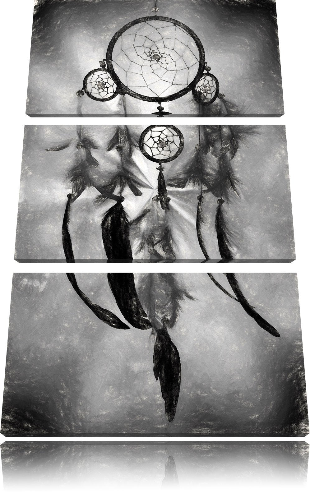 Pixxprint Indianischer Traumfänger Kunst als Leinwandbild/Grösse: 3 Teilig (120x80 cm) cm/Wandbild/K