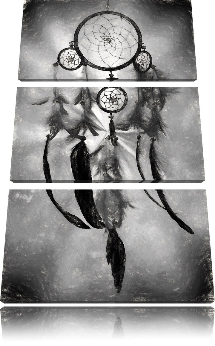 Pixxprint Indianischer Traumfänger Kunst als Leinwandbild/Grösse: 3 Teilig (120x80 cm) cm/Wandbild/K