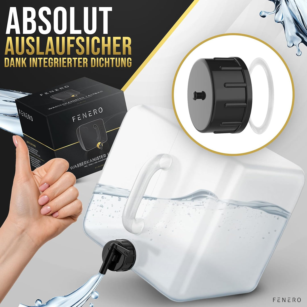 FENERO Wasserkanister Faltbar [Das Original] 10/20l Wasserkanister Camping - Robuster Faltkanister -