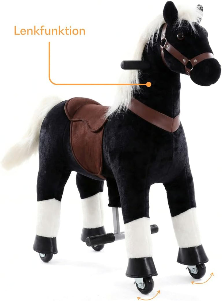 Reitpferd auf Rollen Klein, 3-5 Jahre, Schaukelpferd, Schwarz