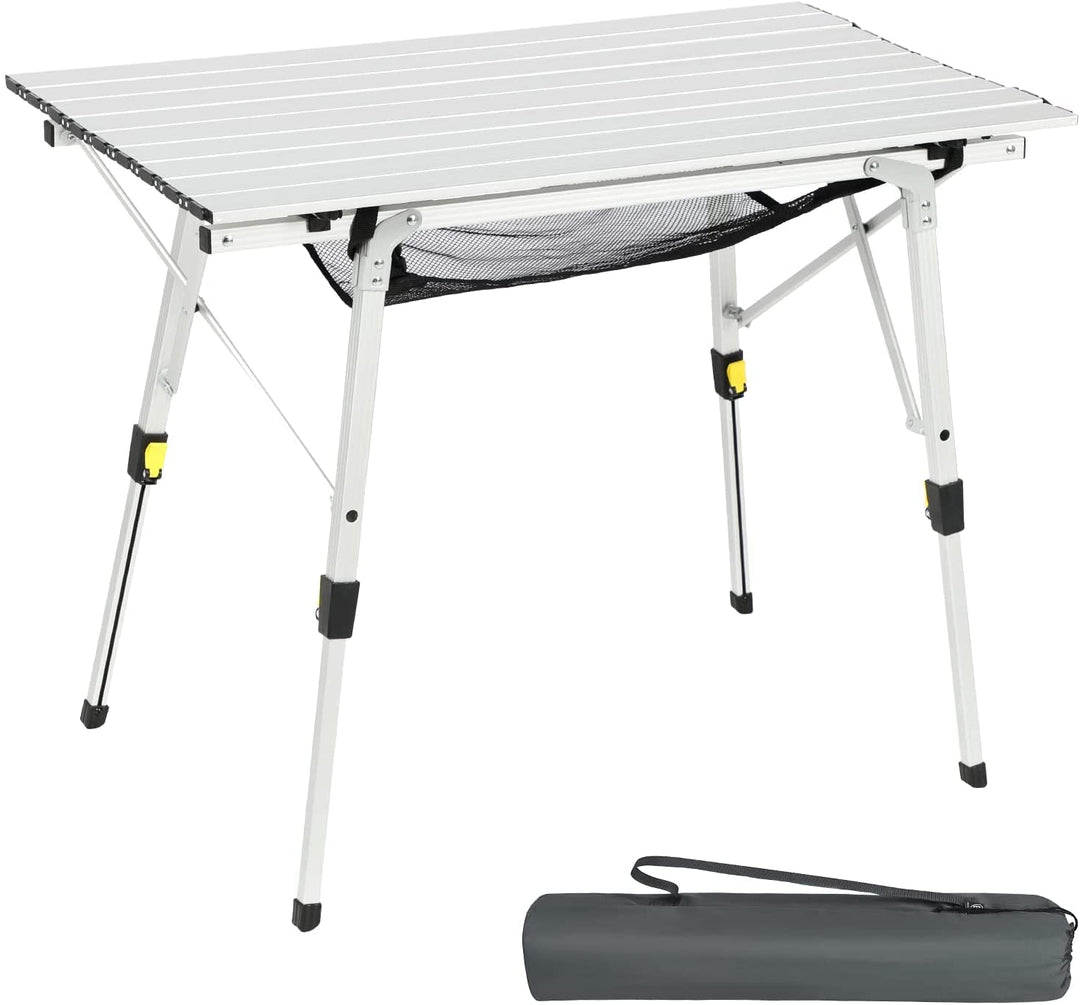 Portal Campingtisch faltbar Höhenverstellbar Klapptisch 60kg belastbar Aluminium 90 x 53cm für 4 Per