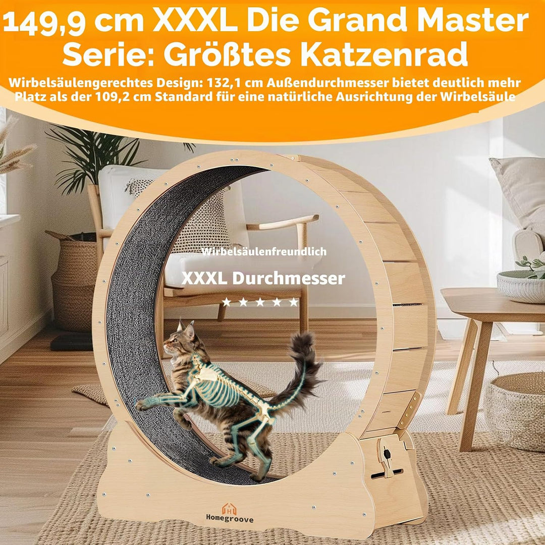 Homegroove XXXL Katzenlaufrad, 59 "/150cm Extra grosse Katze Übungsrad für Maine Coon &amp; grosse Katze