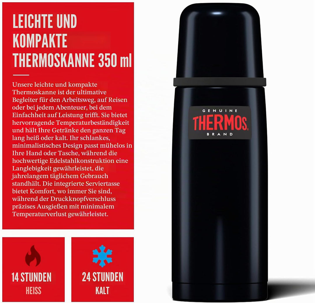 Thermos Light & Compact Flask, 350ml, Midnight Blue Blau Einzelbett, Blau Einzelbett