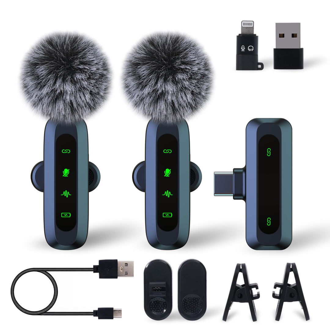 Mikrofon handy, Mikrofon für iPhone und USB-C-Stecker, Mini mikrofon, kabellose Mikrofone mit Rausch