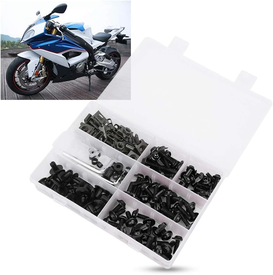 198 Stück Motorrad-Verkleidungsschrauben, Windschutzscheiben-Verkleidungsschrauben M5 M6 Schrauben-K