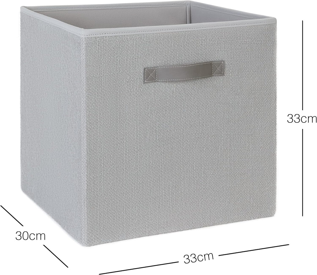 Ocean Home Textile Natürlich Grau Jute Aufbewahrungsbox, Faltbare Aufbewahrungswürfel 33x30x33 cm 33