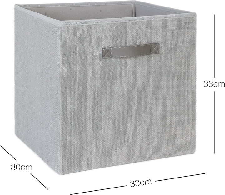Ocean Home Textile Natürlich Grau Jute Aufbewahrungsbox, Faltbare Aufbewahrungswürfel 33x30x33 cm 33