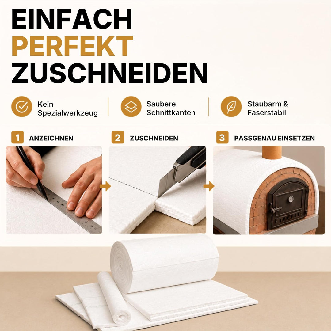 HeWaTherm Keramikfasermatte (Bio-Wolle) 1200°C / 96kg 500 x 610 x 25,4mm