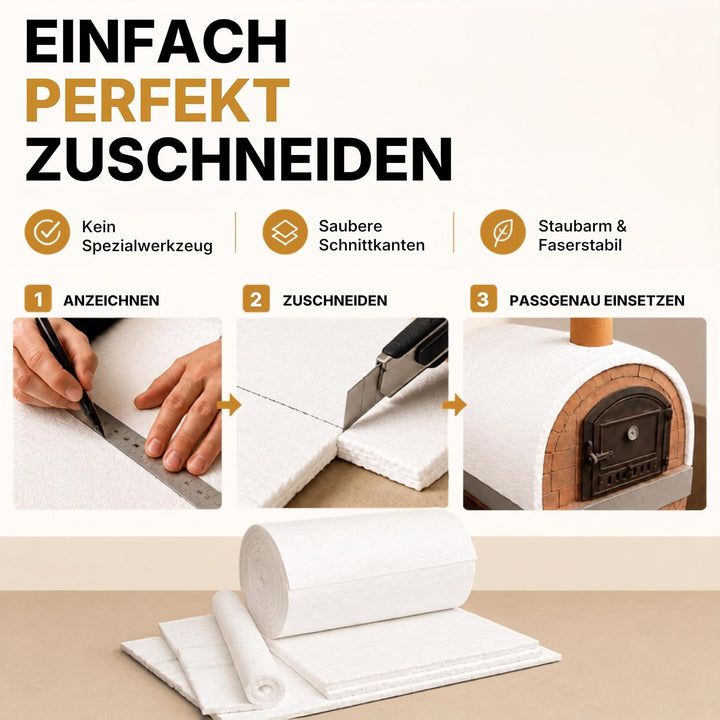 HeWaTherm Keramikfasermatte (Bio-Wolle) 1200°C / 96kg 500 x 610 x 25,4mm