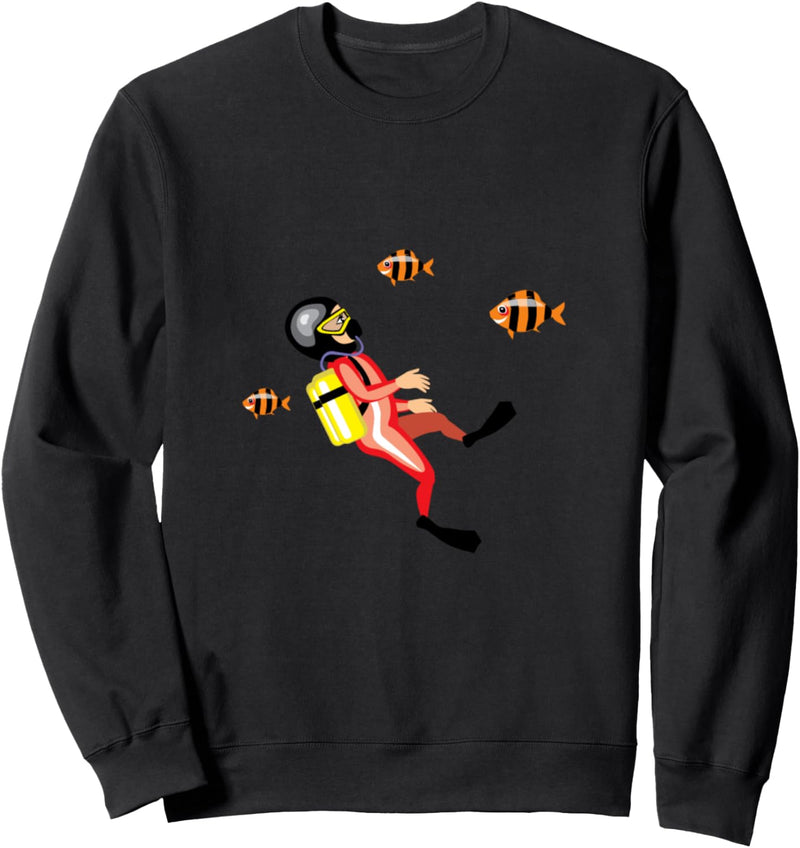 Taucher mit Fisch Sweatshirt