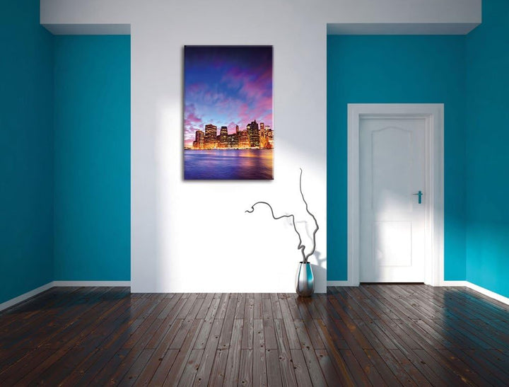 Pixxprint Skyline New York - Blick vom Dach des Empire State Building, Format: 100x70 auf Leinwand,