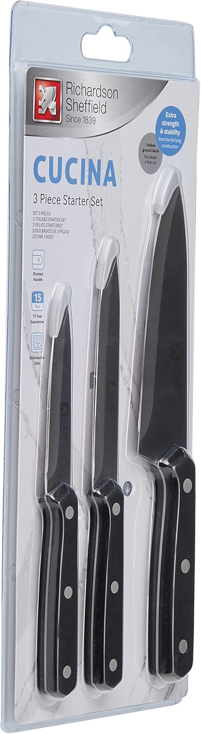 Richardson Sheffield Cucina Starter-Messer-Set, 3-teilig, Silber Messerset | 3-teilig, Messerset | 3