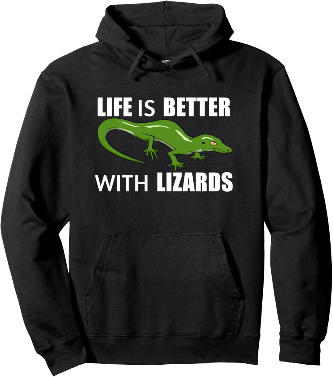 Leben mit Eidechse Niedliche Echse Reptilien Pullover Hoodie