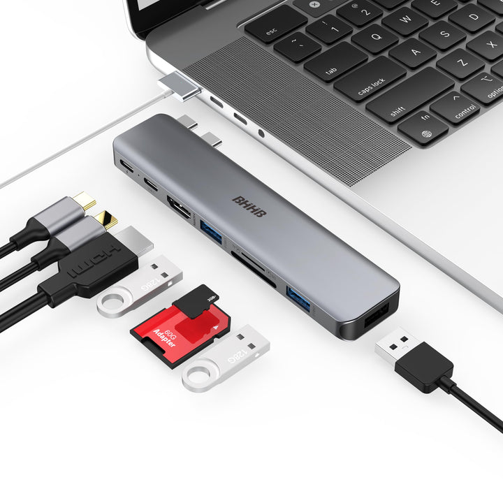 BHHB M81 USB C Hub Adapter für MacBook Pro Air Docking Station 8-in-2 für Mac Book Zubehör 4K@30Hz H
