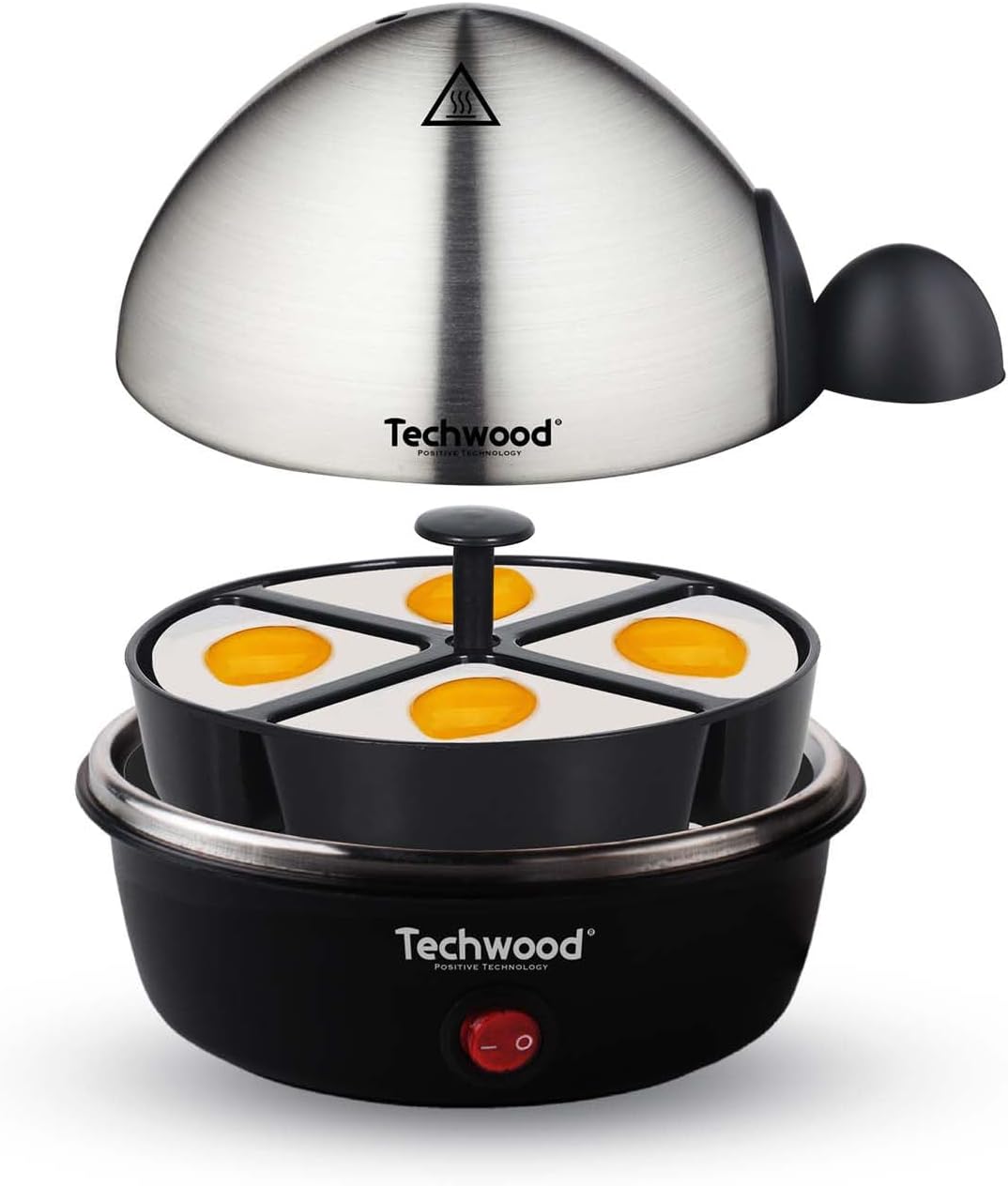 Techwood TO-007 Kocher, 1 bis 7, Harteier, Wollen, Schalen, Gebürsteter Stahl, Schwarz