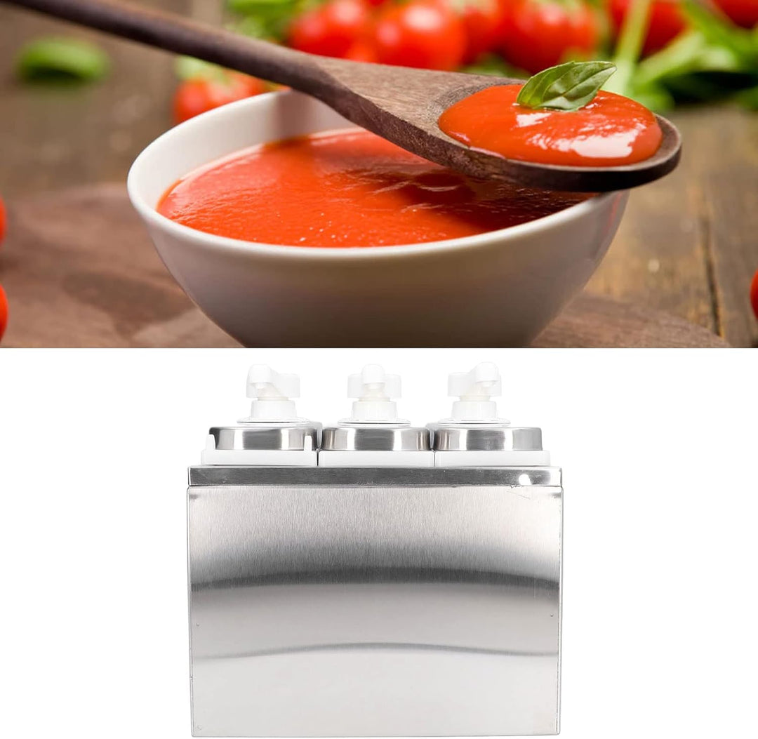 Saucenspender, 1 l, Sossenspender Pumpe, mit Sockel, Abnehmbar, für Ketchup, Salatdressing, Sojasauc