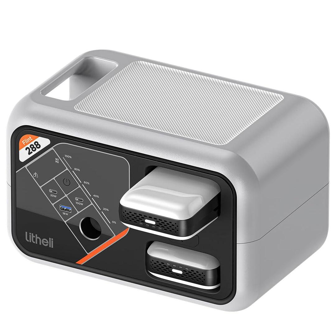 Litheli Tragbare Powerstation Flint 288, 287Wh Outdoor Generator, 300W AC/100W USB-C Ausgang, Volle