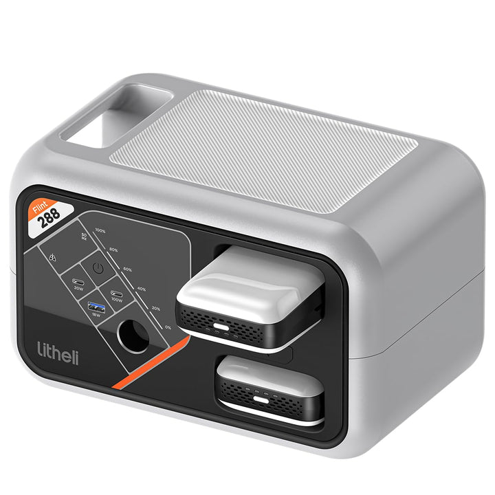 Litheli Tragbare Powerstation Flint 288, 287Wh Outdoor Generator, 300W AC/100W USB-C Ausgang, Volle