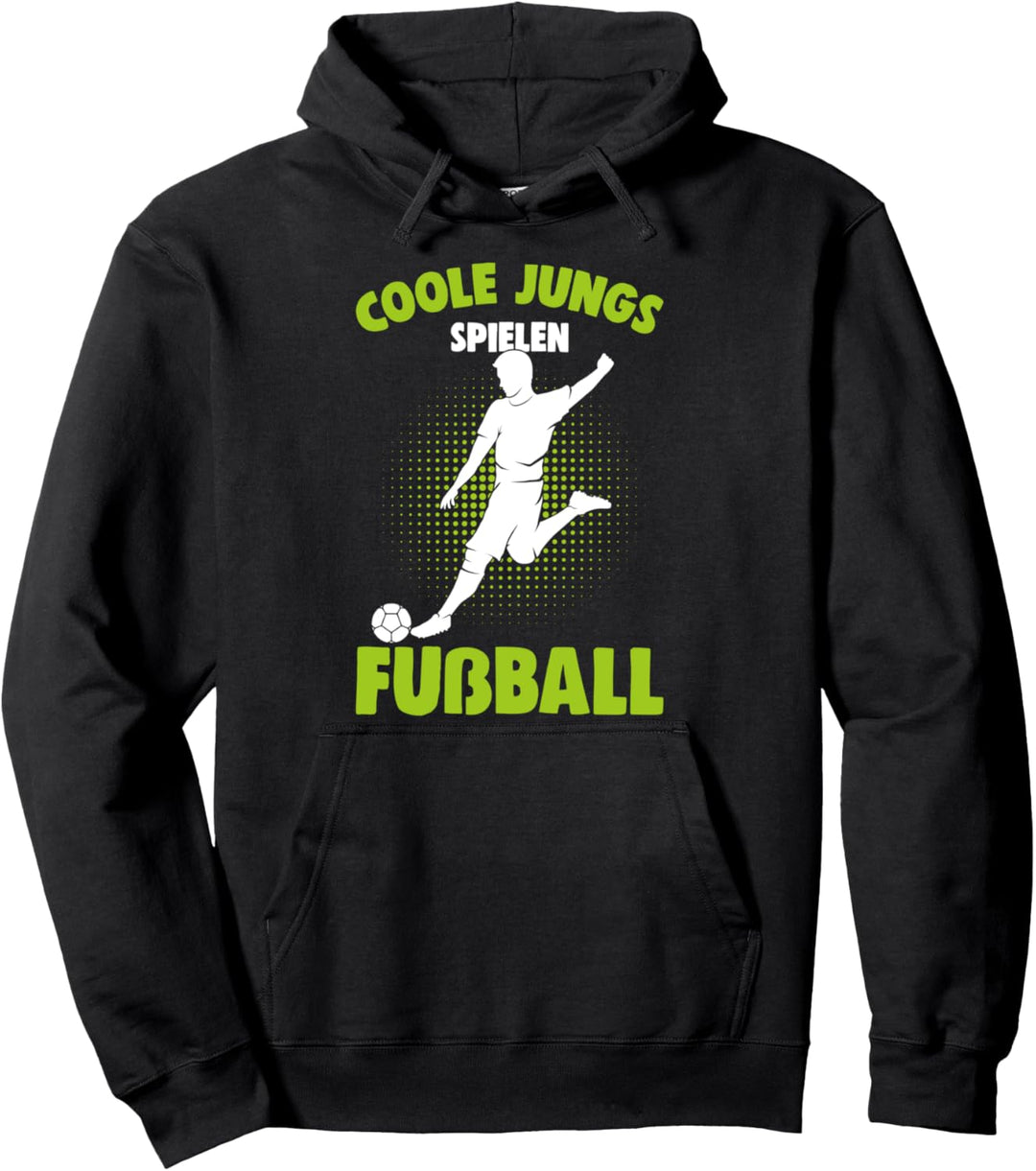 Coole Jungs spielen Fussball Fussballer Kinder Junge Pullover Hoodie