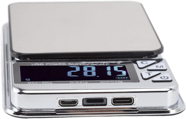 Digitale Küchenwaage 600/0,01g - Hochpräzise Elektronische Mini Lebensmittelwaage zum Backen, Essen,
