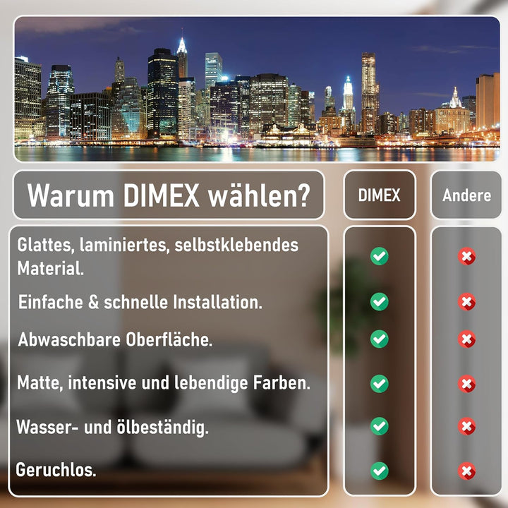 Dimex Küchenrückwand Folie selbstklebend Manhattan | Klebefolie - Dekofolie - Spritzschutz für Küche