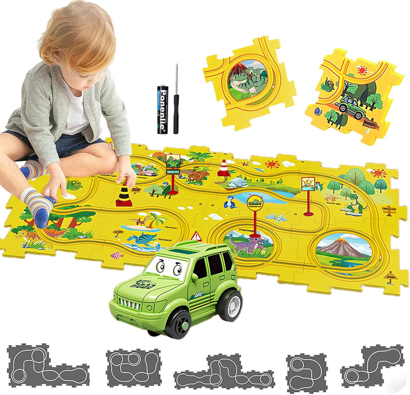 Auto Spielzeug Autorennbahn Spielzeugauto 8pcs DIY-Puzzlebahn für Kinderspielzeug DIY-Route Cars Spi