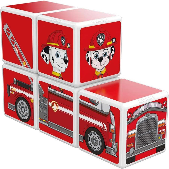 Geomag MagiCube PAW PATROL 080 Marshal's Fire Truck 5 Magnetwürfel für Konstruktionen, mehrfarbig