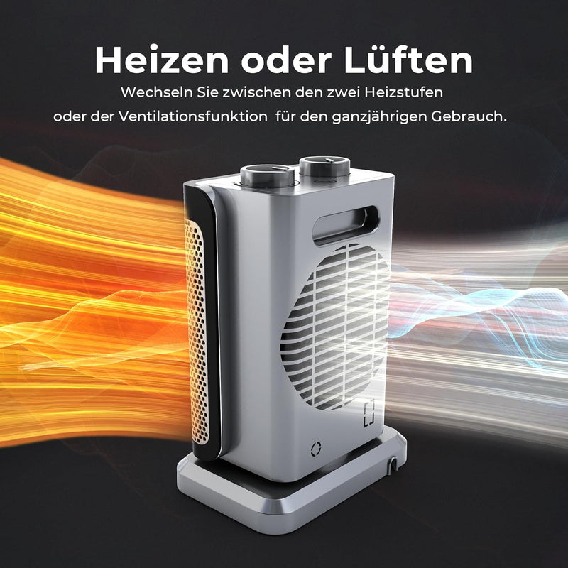 BALTER Heizlüfter Energiesparend Leise, 1500W Heizstrahler, Heizung innenraum Bad, 15°C - 35°C, 3 St