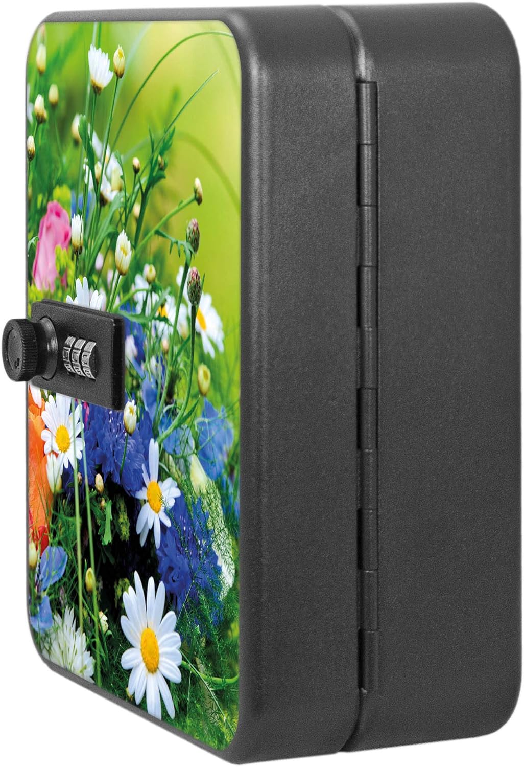 banjado® Burg-Wächter® abschliessbarer Schlüsselkasten mit Motiv Blumenstrauss für 20 Schlüssel - Sc