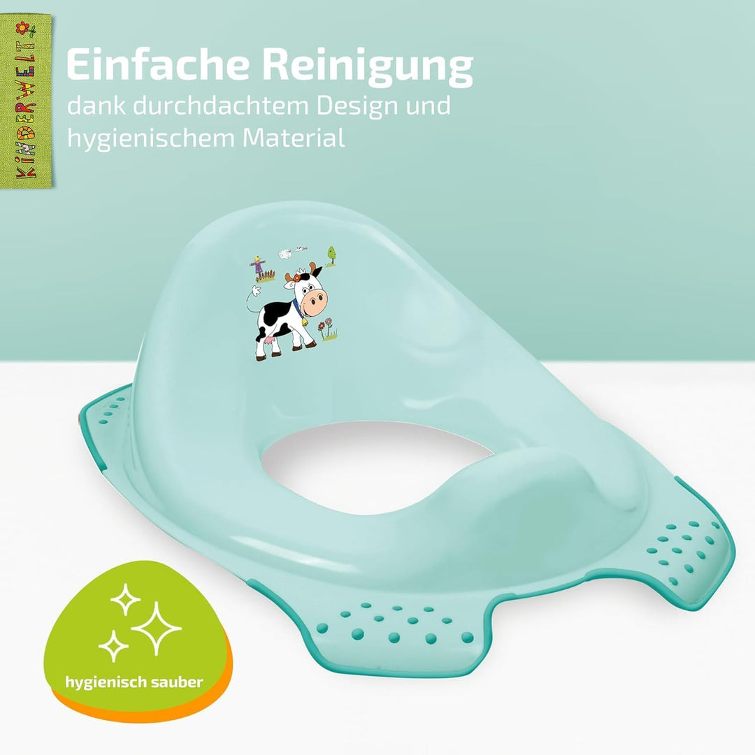 Funny Farm aquamarin Kinder-Toilettensitz + Töpfchen Toilettentrainer mit Anti-Rutsch-Funktion