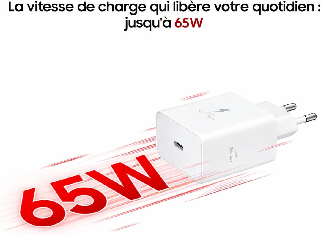 Samsung Ladegerät USB - C, Netzteiladapter 65W Ultra Schnell, Adapter USB - C zu USB, Samsung Ladege