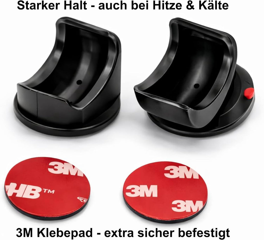 Notfallhammer Auto 2er Set mit Halterung & Testglas – Scheibenhammer mit Gurtschneider – KFZ Nothamm