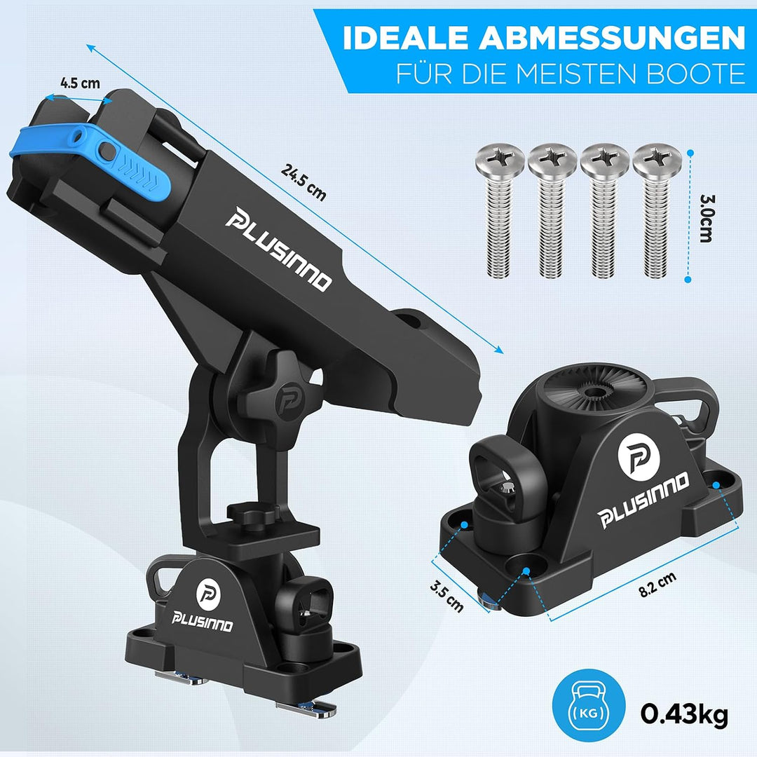 PLUSINNO Angelrutenhalter für Boote, Angelausrüstung mit vergrössertem Clip, innovatives Design in D