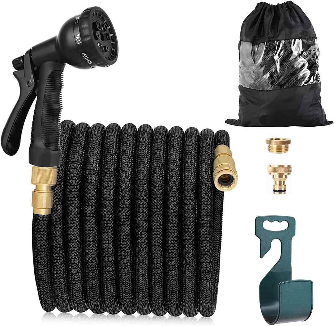 Flexibler Gartenschlauch mit 8 Funktion Garten Handbrause Flexibel 3/4 Zoll & 1/2 Schlauchhaken Aufb
