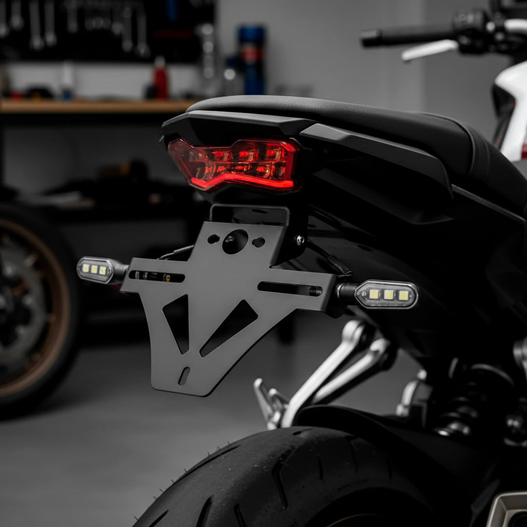Baceyong Motorrad-Kennzeichenhalter, multifunktionale Motorrad-Halterung Universal-Motorrad-Heck ord