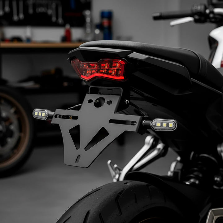 Baceyong Motorrad-Kennzeichenhalter, multifunktionale Motorrad-Halterung Universal-Motorrad-Heck ord