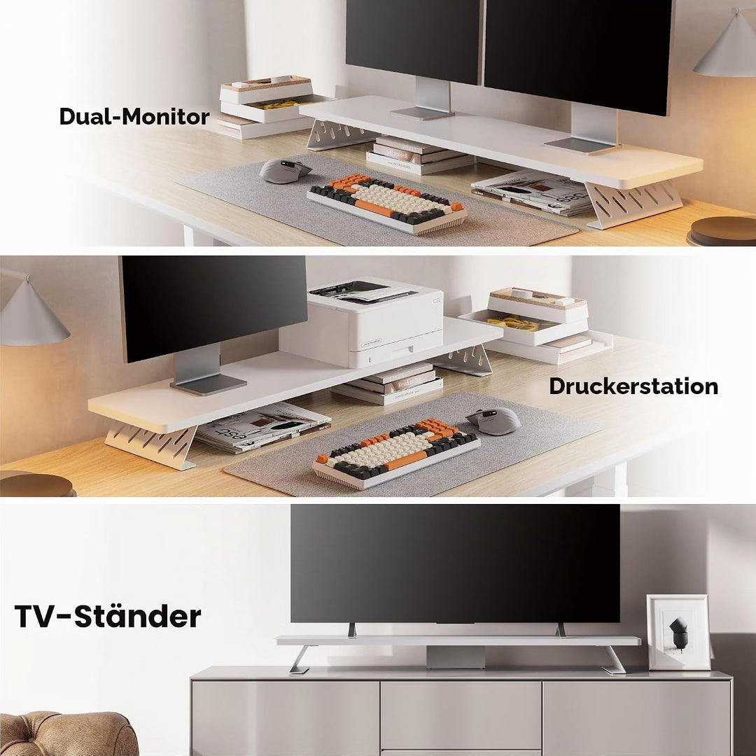 Fenge Dual Monitorständer mit Modernen Metallfüssen Multifunktionaler Bildschirmständer für Computer