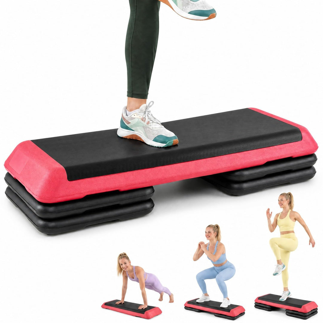 GYMAX Steppbrett Professional, 3 - Fach höhenverstellbar | Aerobic Stepper mit rutschfester Oberfläc